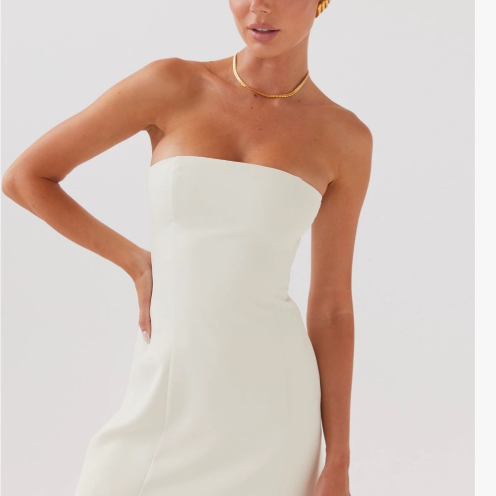 Peppermayo Ayanna Strapless Mini Dress - Ivory
